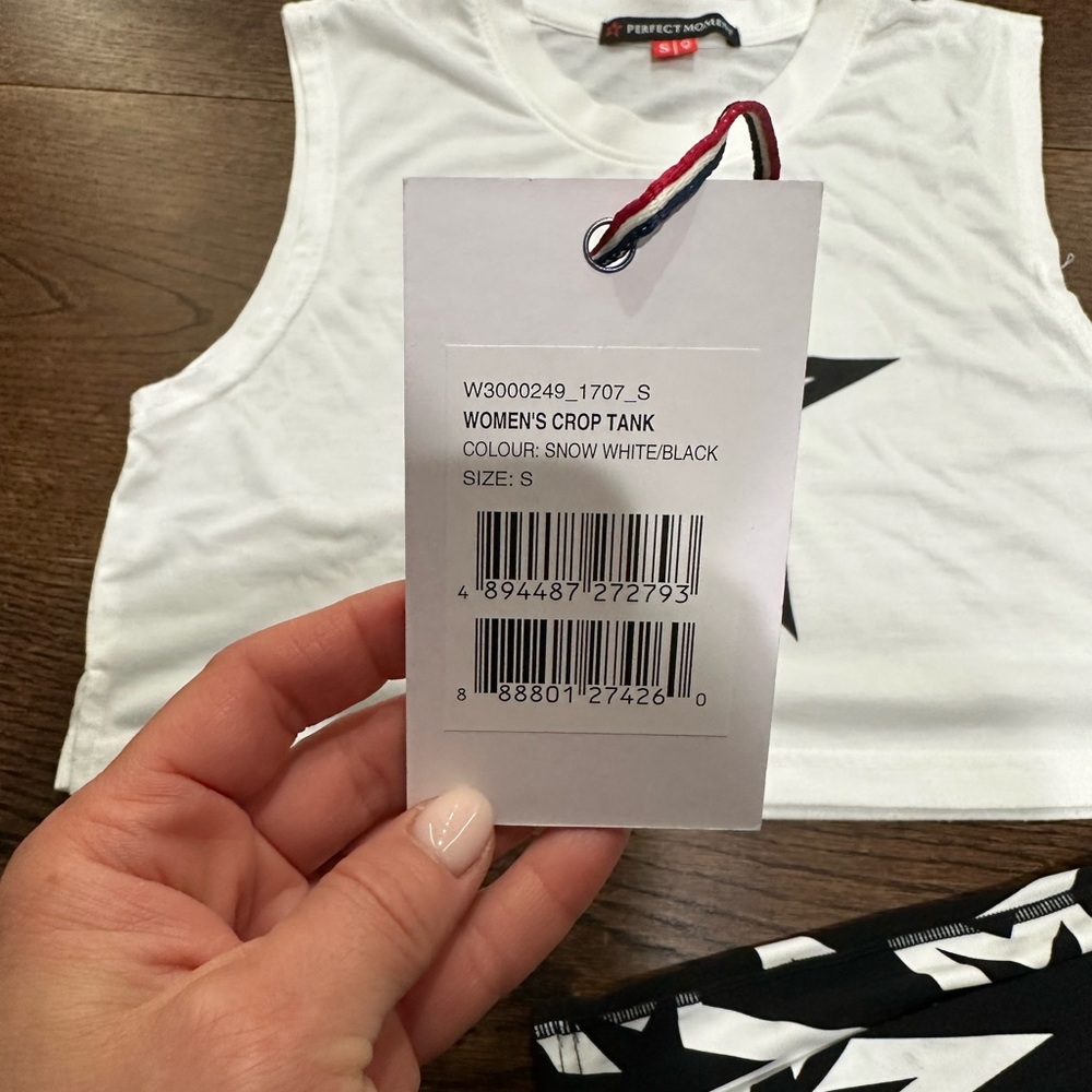 Perfect Moment crop tank, white, size S